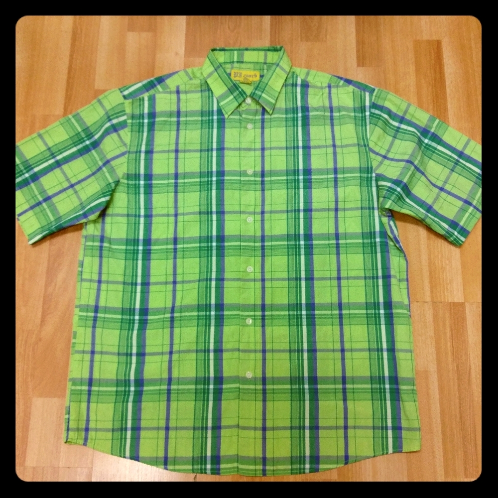 PJ Mark Green plaid Button-Up Shirt, Sz 2X